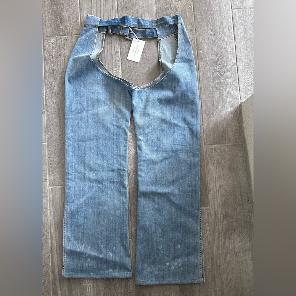 NWT Free People x  Tricia Fix Festival Denim Shine Chaps  - M - Picture 4 of 5